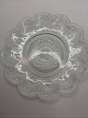 Vintage Brockway American Concord Glass lunch Plate Starburst USA 7.5”